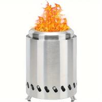 Estufa De Acero Inoxidable Para Fogata Al Aire Libre Hornear Leña Quemador De Leña Portátil Brasero Sin Humo Para Camping - details 0