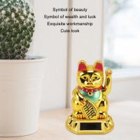 Adorno De Gato Felino Solar Iluminación Inducción Brazo Balanceante Estatua Japonesa De Suerte Para Decoración De Casa Coche Oficina - details 19