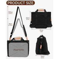 Bolso de lona con múltiples bolsos para mujer, bandolera de gran capacidad con compartimientos. - details 1