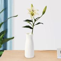 Vaso De Flores Moderno En Blanco De Plástico Decoración Nórdica Para Sala De Estar Arreglo Floral Ornamento De Hogar - details 1