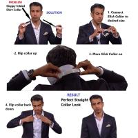 Kit De Fijación De Cuello Ajustable Para Camisas Soporte De Collar De Sostén De T-Shirt Accesorio De Ropa Para Hombres Y Mujeres Material De Poliéster Y Plástico - details 2