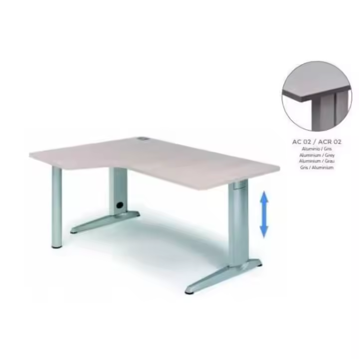 MESA DE ROCADA ADJUST FORMA DE L IZQUIERDA160X120 COLOR GRIS - 1