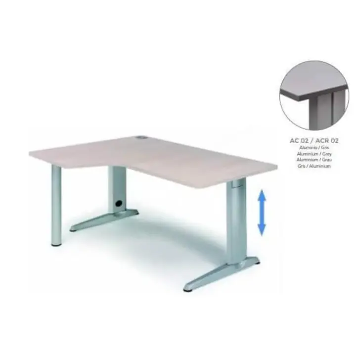 MESA DE ROCADA ADJUST FORMA DE L IZQUIERDA160X120 COLOR GRIS - 1