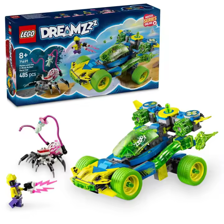 LEGO 71491 DREAMZzz Mateo y Z-Blob, Coche de Carreras y Moto 2 en 1 de Juguete para Niños y Niñas de 8 Años o Más, Minifiguras y Araña para el Juego de Roles, Regalo Infantil de Cumpleaños - 1