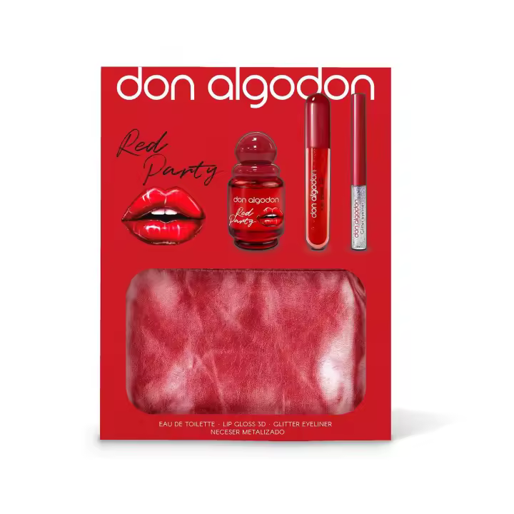 Don Algodon Red Party Colonia+ Gloss+ Eye liner + Neceser - 1
