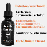 Aceite de barba NORESENZA 50 ml . Argán , Jojoba , Lima , Naranja . Bionature Galicia . MADE IN SPAIN - details 0
