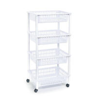 Carrito de Cocina con 4 Cestas y Ruedas, 40x30x85cm, Plástico Libre de BPA y Metal - details 0