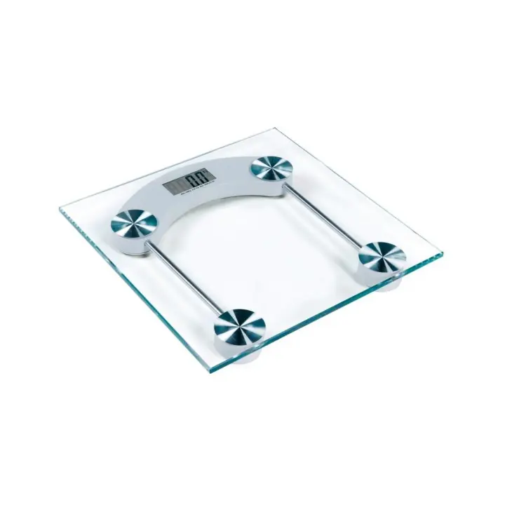 VERK BASCULA DE PESO CORPORAL CUADRADA ELECTRONICA DE CRISTAL CAPACIDAD 180 KILOS PANTALLA LCD BASCULA BAÑO ALTA PRECISION - 1
