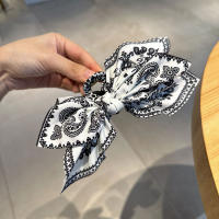 Pinza Para El Pelo Estilo Bohemio Grande Con Lazo Y Patrón De Cashew Accesorio De Moda Para Mujeres Clip De Tiburón De Viaje Decorativo - details 3