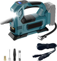 Bomba de aire eléctrica inalámbrica, Inflador de neumáticos de coche, compresor de aire inflable con luz LED para batería Makita de 18V, novedad,Pantalla digital e iluminación LED - details 0