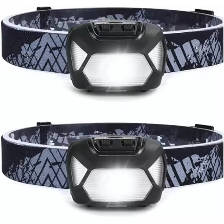 Super Bright LED lámpara de Luz con luz roja, IPX4 waterproof Faros para acampar al Aire Libre, senderismo, Caza, Cortes de Energía, de emergencia, de Huracanes, 2 Pack - 1