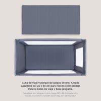 Interbaby Cuna de Viaje Plegable GRIS  con Ruedas, Base Acolchada y Bolsa de Transporte – Ref. 5421330101 - details 4