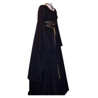 Vestido Medieval Vintage Para Mujer Disfraz De Bruja De Halloween Vestido Gótico De Noche De Fiesta Disfraz De Vampiro Estilo Retro Américano - details 25