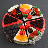 Pastel Artificial De Frutas Simulación Para Fotografía Decoración De Tiendas De Postres Ornamento Para Cocina Y Hogar Juguete Para Niños Tamaño 10*8*6cm PVC - details 2