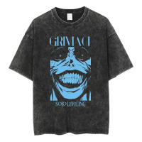 Camiseta Anime Solo Leveling Para Hombres Vintage Pesada Algodón Estilo Deportivo Acido Lavado Baggy Tees Unisex - details 5