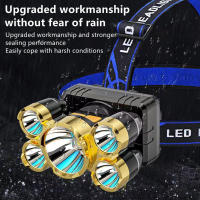Linterna Frontal LED De Alta Potencia 5 Luz Fuerte Cargable Por USB Para Pesca Y Actividades Al Aire Libre Impermeable - details 2