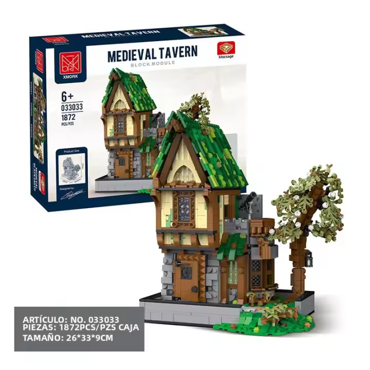 Bloques De Construcción De Tienda De Forjador Medieval Casa Mágica Taberna Set De Bloques De Calle Ciudad Adulto Decoración De Escritorio Juguete Para Niños Regalo - 1