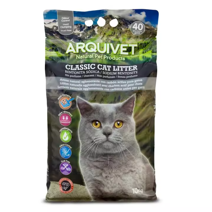 Arena Gatos Aglomerante, 100% Natural, Arquivet Classic Cat Litter, 10Kg - 1