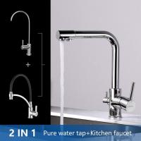 Grifo 3 en 1, grifo mezclador de cocina de osmosis con 2 salidas, 3 vías, agua fría y caliente, dos colores, - details 3