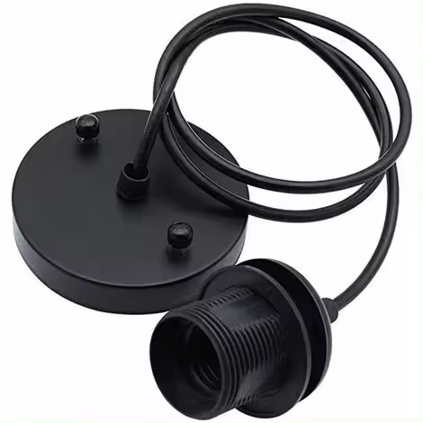 Portalámparas colgante E27, luminaria industrial vintage, con cable - 1