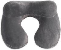 Almohada de viaje inflable - Terciopelo 100% with soporte para el pelo (GRIs) - details 0