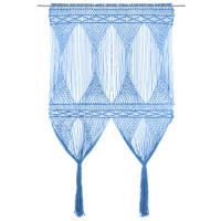 vidaXL Cortina de Macramé Algodón 140x240 cm Ventana Translúcida Persiana Color Azul,  Crema,  Antracita y mas - details 1