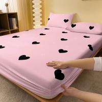 Sábana Ajustada Moderna Y Simple En Color Mate Con Diseño De Corazón Geométrico Para Dormitorio Sin Almohadillas Incluidas - details 2