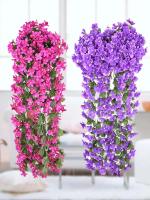 Flores Artificiales Moradas Para Decoración De Fiestas Y Boda Arreglo Floral De Plástico Para Exterior Decoración De Pared Y Jardín - details 1