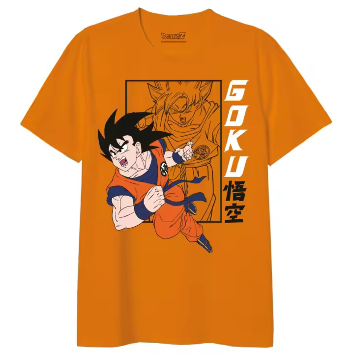 CAMISETA GOKU LUCHANDO NARANJA S - 1