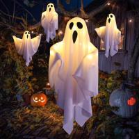 Fantasma LED Blanco Brillante Para Halloween Decoración De Casa Horripilante Con Luz De Hadas Interior Exterior Prop De Terror - details 14