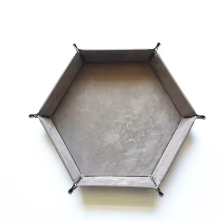 Caja De Dados Plegable En PU Cuero Hexagonal Para Juegos De Mesa RPG DnD 12 Colores Adecuada Para Juguetes De Tablero Y Juegos De Cartas - 1