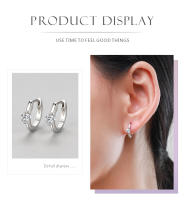 Zenyth-pendientes de Plata de Primera Ley y circón para Mujer, Aretes Pequeños, Plata esterlina 925, Circonia cúbica, zirconia, surrounded, zirconite, zirconite, Delicado de Fashion - details 4