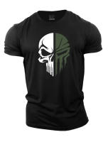 Camiseta De Moda Para Hombres Verano 2025 Estampado 3D Militar Con Calavera Fitness Ropa Deportiva Transpirable Ligera Y De Secado Rápido Para Compras - details 5