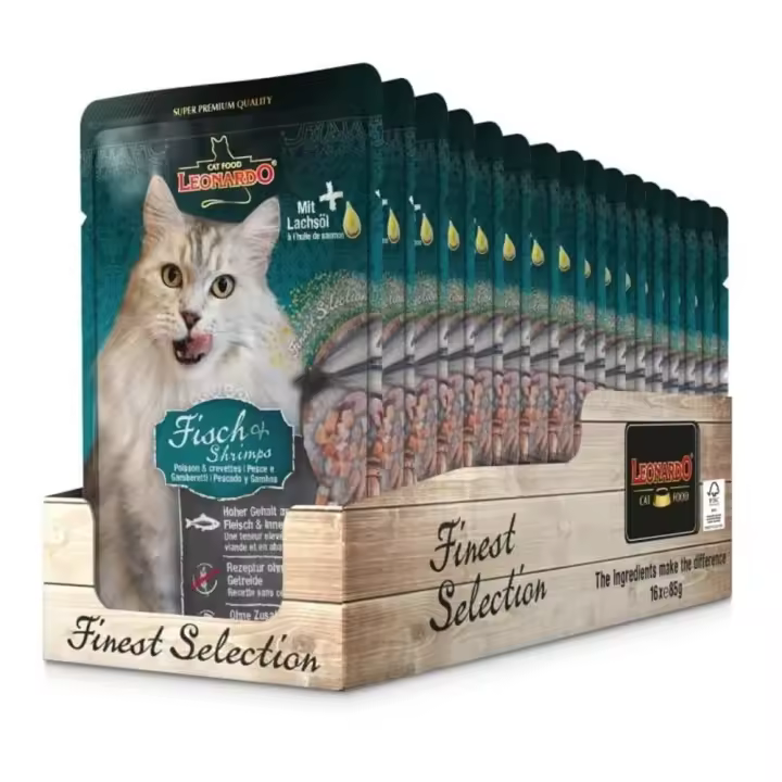 Leonardo Menú Finest Selection Pescado & Gambas - 16 Sobres de 85gr - 1