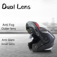 La Motocicleta Profesional Racing Flip Up Casco Material Modular Cascos Doble Lente Abs - details 2
