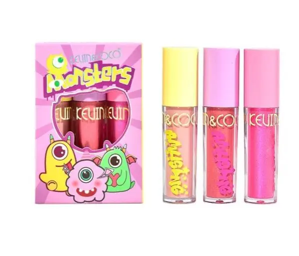 Set de 3 Colors Lip Gloss Monster KEVIN&COCO Set 3 Colors Lip Gloss, 4 opciones diferentes. - 1