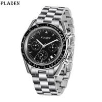 Reloj De Pulsera De Cuarzo PLADEN Para Hombres Lujo Acero Inoxidable Cronógrafo Deportivo Resistente Al Agua Con Manecillas Luminosas Y Calendario Completo Moda Casual - details 1