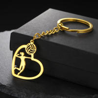 Llavero De Baloncesto De Acero Inoxidable Para Hombres Y Mujeres Colgante De Corazón Postura De Almohadilla Regalo Para Enthusiasts De Baloncesto - details 12