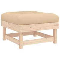 vidaXL Taburete de jardín con cojín madera maciza de pino Pino natural, Pino blanco, Pino gris Conjunto Terraza Muebles Jardín Exterior Juego de Muebles de jardín Mueble Jardín Exterior Muebles de Salon Exterior - details 3
