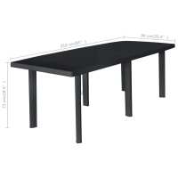 vidaXL Mesa de jardín de plástico gris antracita 216x90x72 cm - details 4