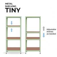 Ociodual Estanteria Metalica Tiny Verde, Estante Ideal para Hogar, Estanterias Trastero, Muebles, Oficina, Estanterias Almacenaje Divisible, Sin Tornillos, 240kg, 4 Baldas MDF, 150x60x30cm - details 4