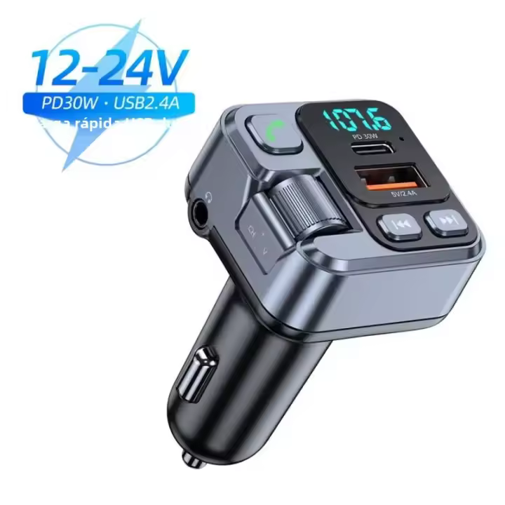Receptor Bluetooth Para Coche Con Lectura De USB PD20W Carga Rápida Pantalla Digital Adaptador De Teléfono Móvil FM Transmisor Para Celulares - 1