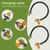 Kit De Inflado De Tanque De Gas Para Camping Adaptador De Recarga Butano Con Válvula De Cilindro Herramienta De Aluminio No Desechable - details 1