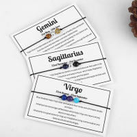 Pulsera Zodiac 12 Constelaciones Piedras Gemelas Cristales Hechizos Natural Stone Horóscopo Joyería Regalos Unisex - details 17
