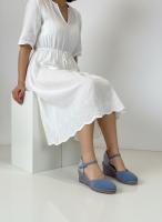 Calzados soraia, Alpargatas de Cuña con Plataforma para Mujer - Sandalias de Esparto con Tira al Tobillo, Punta Cerrada y Acabado en Gamuza Sintética - Calzado Cómodo de Verano Estilo Boho Chic - details 2