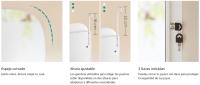 SONGMICS Armario para Joyas, Espejo Joyero de Pared, Organizador con Luz LED y Cerradura, Varios Compartimentos, para Pendiente, Collar, Superficie Blanca y Forro Gris Beige - details 2