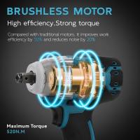 Llave de impacto eléctrica inalámbrica, taladro de mano sin escobillas, herramienta eléctrica para batería Makita de 18V, 520N.m,4200Rpm - details 0
