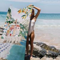Toalla De Playa Microfibra Santorini Positano Amsterdam Absorbente Secado Rápido Suave Para Yoga Natación Resort Montañismo Tamaño 76x182 Cm - details 5