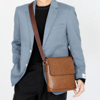 Bolso De Hombro Para Hombre Vintage De Cuero Genuino Pequeño Bolso Cruzado Diseñador Negocios Bolso Mensajero Moda Bolsa Colgante - details 1