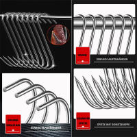 Juego de 12 ganchos de carnicero en forma de S, de 15 cm, en acero inoxidable, perfectos para colgar carne, pescado y barbacoa. - details 3